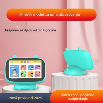 Robot za ranu edukaciju s inteligentnim prepoznavanjem glasa, 8 GB memorije, LCD zaslon, punjiva litijska baterija i kompatibilnost s mobilnom aplikacijom