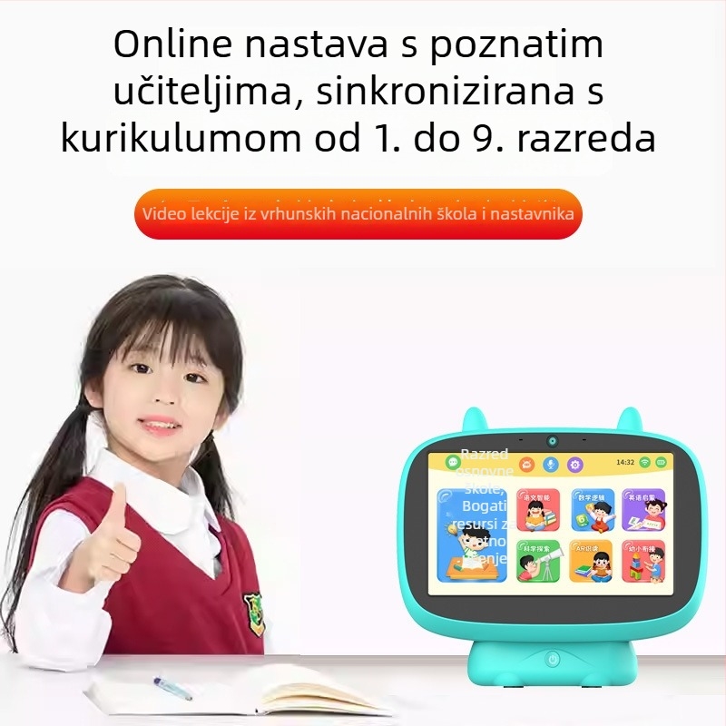 Robot za ranu edukaciju s inteligentnim prepoznavanjem glasa, 8 GB memorije, LCD zaslon, punjiva litijska baterija i kompatibilnost s mobilnom aplikacijom