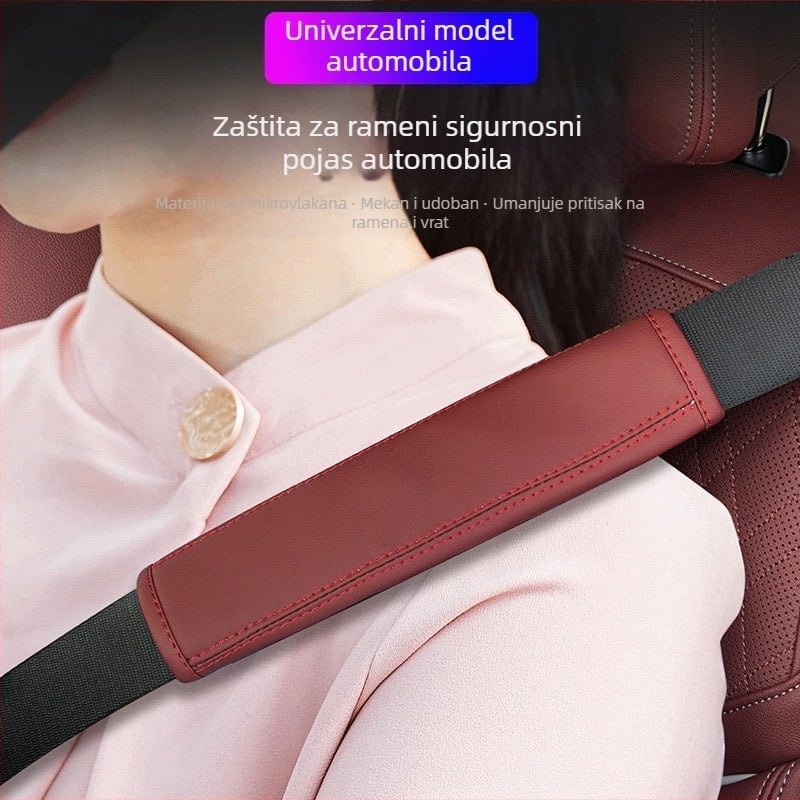 Kožni jastučić za sigurnosni pojas – mekan zaštitni sloj, moguć ispis logotipa, težina 80 g