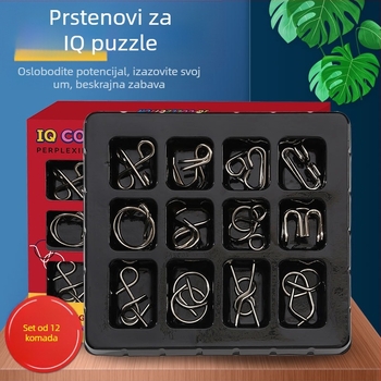 Moxu Metalni Kongming Lock 12-djelni puzzle za razvoj inteligencije