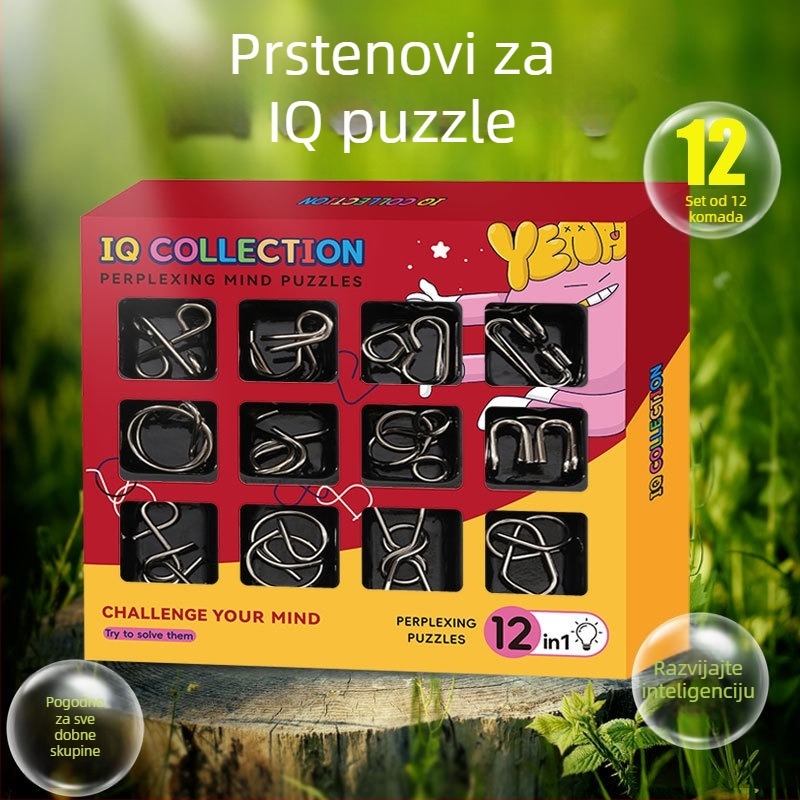 Moxu Metalni Kongming Lock 12-djelni puzzle za razvoj inteligencije
