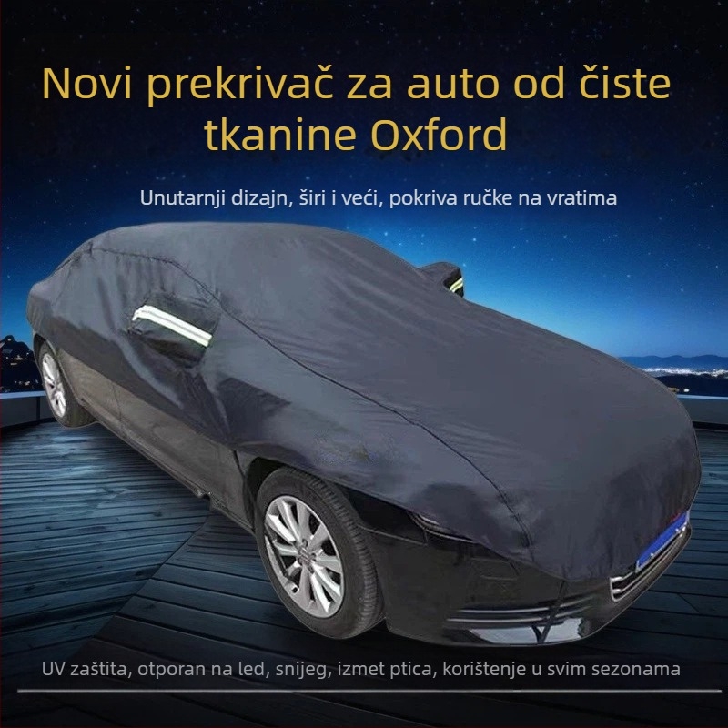 Pokrov za automobil od Oxford tkanine, univerzalna veličina, zaštita od sunca i toplinska izolacija, prilagodljivo