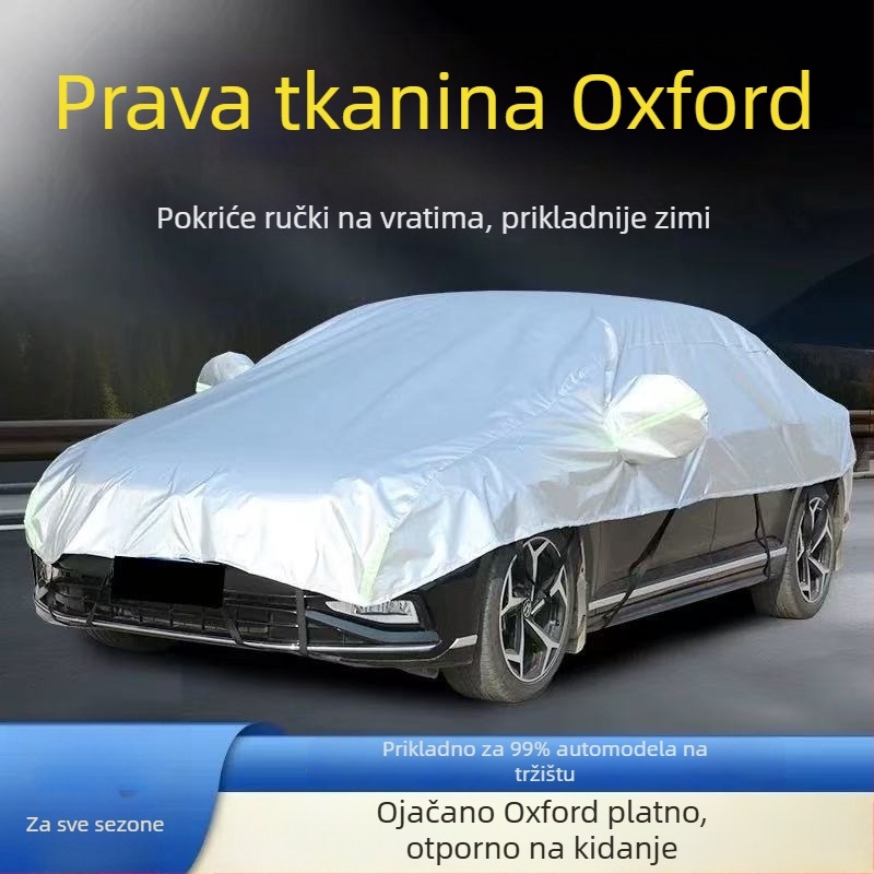 Pokrov za automobil od Oxford tkanine, univerzalna veličina, zaštita od sunca i toplinska izolacija, prilagodljivo