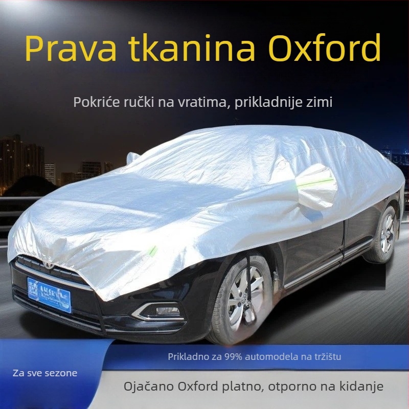 Pokrov za automobil od Oxford tkanine, univerzalna veličina, zaštita od sunca i toplinska izolacija, prilagodljivo
