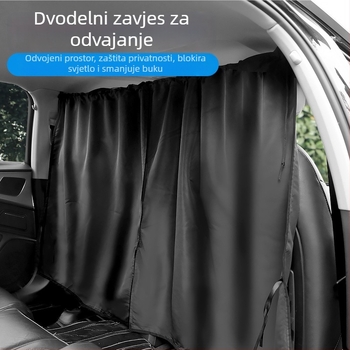 Automobilska pregrada zavjesa za prednju i stražnju kabinu sa srednjom toplinskom izolacijskom sjenom, neproziran zavjese privatnosti (Materijal: Dense Woven Spring Ya Spinning; Montaža: tip card-in; Wzor: jednostran; Dijelovi: prednja zona; Primjenjivi mo