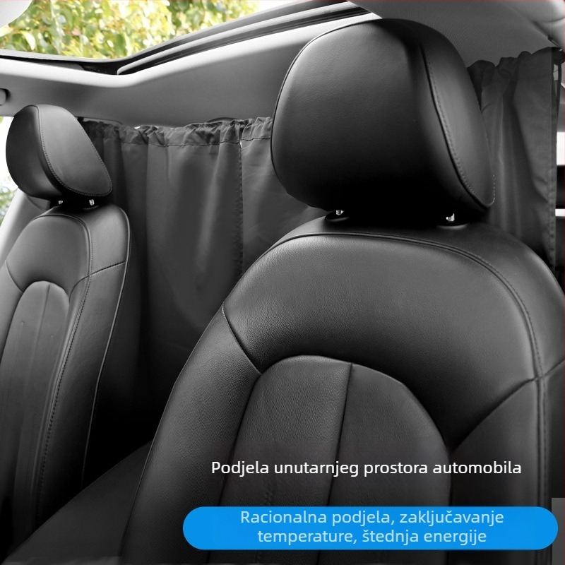 Automobilska pregrada zavjesa za prednju i stražnju kabinu sa srednjom toplinskom izolacijskom sjenom, neproziran zavjese privatnosti (Materijal: Dense Woven Spring Ya Spinning; Montaža: tip card-in; Wzor: jednostran; Dijelovi: prednja zona; Primjenjivi mo