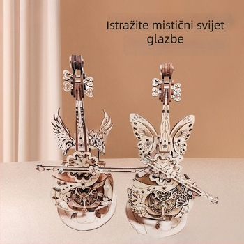 Drveni blokovi za izradu violine, ručna izrada, dizajn anđelovih krila, glazbena kutija, kineski stil
