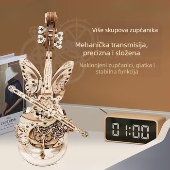 Drveni blokovi za izradu violine, ručna izrada, dizajn anđelovih krila, glazbena kutija, kineski stil