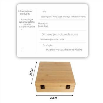 Kongming Lock drveni set od devet dijelova – edukativna igra za djecu 4–6 godina