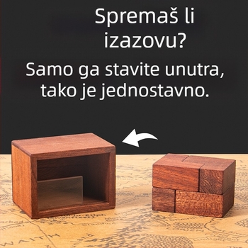Drveni Kongming Lock zagonetka — dešifriranje mozgalica, uzrast 15–35, blister pakiranje