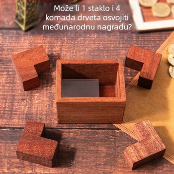 Drveni Kongming Lock zagonetka — dešifriranje mozgalica, uzrast 15–35, blister pakiranje