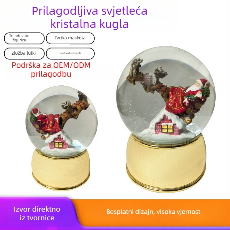 Djed Mraz kristalna kugla od smole — marka Create Prosperity, kategorija: kristalna kugla, materijal: smola, pakiranje: obična