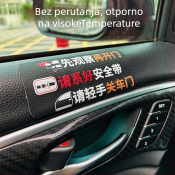 Kožna unutarnja upozoravajuća naljepnica za auto s podsjetnikom za vrata i sigurnosni pojas