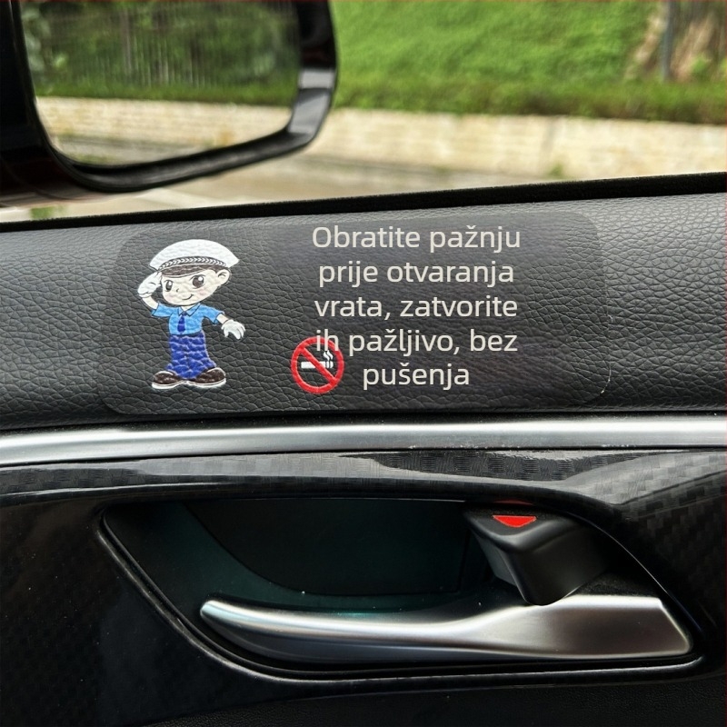 Kožna unutarnja upozoravajuća naljepnica za auto s podsjetnikom za vrata i sigurnosni pojas