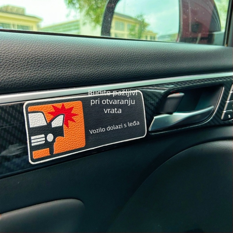 Kožna unutarnja upozoravajuća naljepnica za auto s podsjetnikom za vrata i sigurnosni pojas