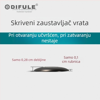 Skriti držač vrata, automatski otpor sudaru, podna montaža (Model DFL-P008H • Materijal: bakar + čelik 34 • Površinska obrada: elektroplatiranje)