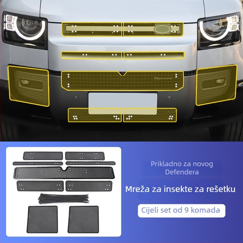 Nehrđajući čelična mreža za zaštitu radijatora Land Rover Defender 110 (2020–2025), zaštita od insekata i prašine.