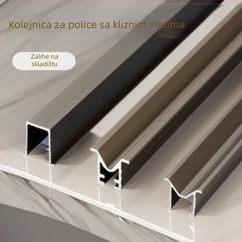 Aluminijska legura — komplet tračnica za klizna vrata s gornjom i donjom šinom (Model B77) za garderobu — moderni minimalistički stil