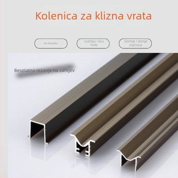 Aluminijska legura — komplet tračnica za klizna vrata s gornjom i donjom šinom (Model B77) za garderobu — moderni minimalistički stil