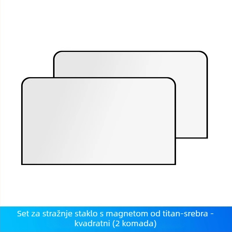 Auto sjenila za prednja i stražnja vjetrobranska stakla, magnetska ugradnja, titanij-srebrni materijal, moguć tisak logotipa