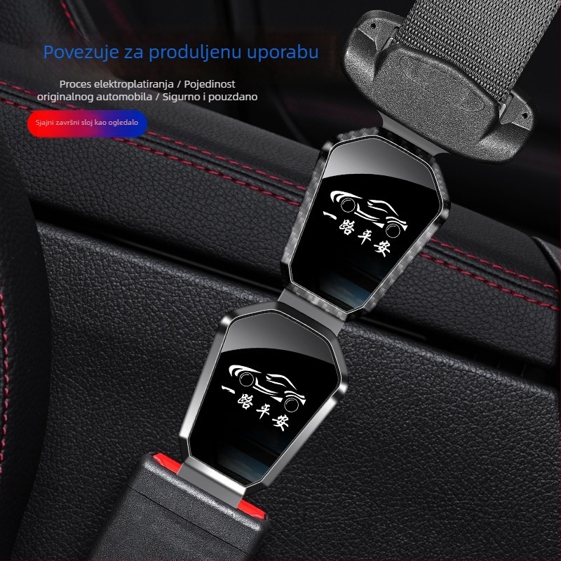 Proširivač sigurnosnog pojasa automobila – univerzalni, ABS elektroplat + metal, model 356, moguć ispis logotipa, prilagodljivo