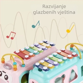 Plastični ručni udarni instrument za djecu 4–6 godina, osmerotonni, višenamjenska igračka auto, interaktivna edukativna igračka