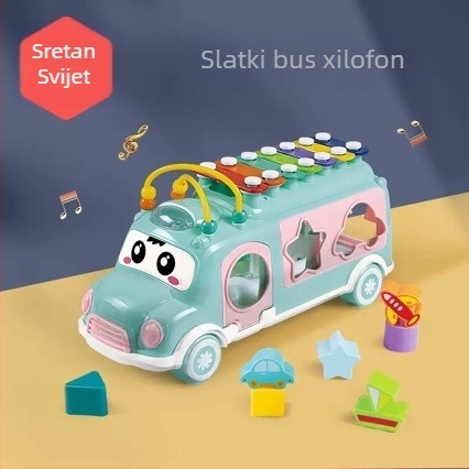 Plastični ručni udarni instrument za djecu 4–6 godina, osmerotonni, višenamjenska igračka auto, interaktivna edukativna igračka