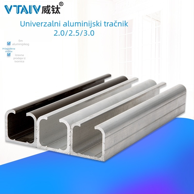 Aluminijska vodilica za klizna vrata od aluminijske legure, model 4810, oksidirani završetak, Novi kineski stil, mogućnost prilagodbe