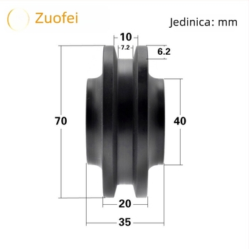 Nylon rolna za klizna vrata s ležajem – vodilica za klizna vrata