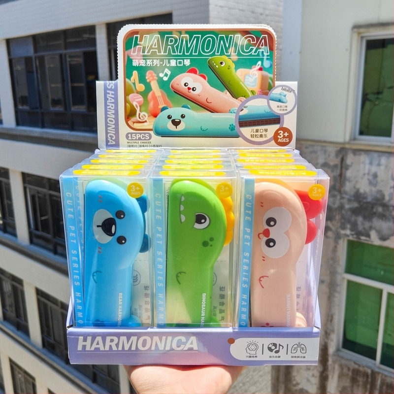 Dječja usna harmonika i zviždaljka – dvostruki edukativni instrument za djecu 4–6 godina, plastika, karikatura dizajn