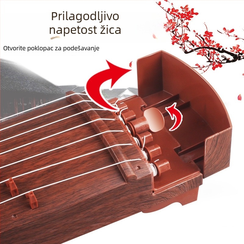 Dječji stolni instrument u stilu Guqin/Guzheng – igrivi etnički žičani instrument za uzrast 4–6 godina, plastični, razvoj koordinacije ruke i oka