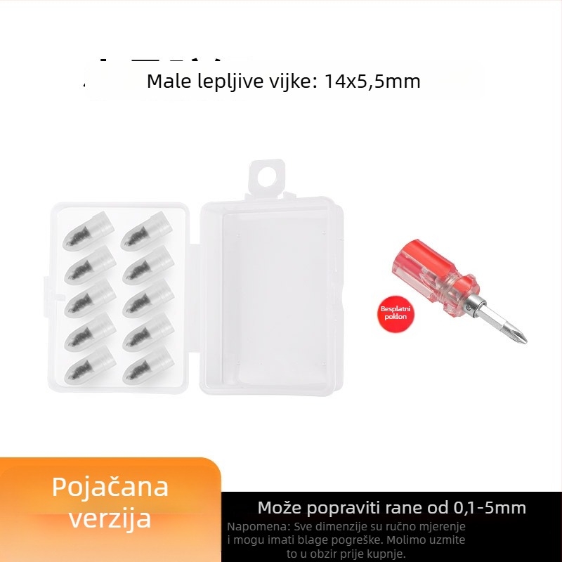 Alat za popravak guma s prirodnom gumom i pocinčanim navojem za automobile, motocikle i električna vozila