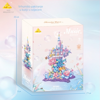 Kazi 81137 Set građevinskih blokova s temom cvjetnog dvorca princeze – ABS plastika, 200–400 komada, DIY, za uzrast 7–14 godina, 0,8 kg