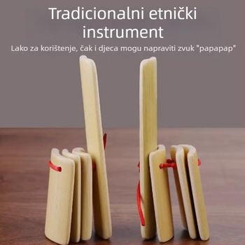 Bambus klapač sa 4 ploče za elokvenciju; standardni bambus; ovlaštena privatna marka; bez pakovanja