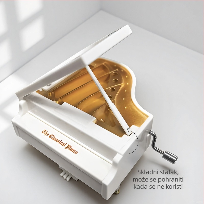 Enmei plastična kutija s klavirom, ručno okrećuća dekorativna igračka za djecu — poklon za rođendan, jednostavan moderni stil