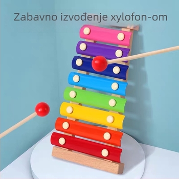 Drveni dječji xylofon s osam tonova – za dob 0–3 godine, rana edukativna igračka koja potiče intelektualni razvoj, finu motoriku, senzorne vještine i sluh