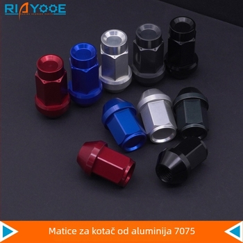 RIAYOOE kovana aluminijska univerzalna navojna matica za kotač, navoj 1.5/1.25, model XH-AN013