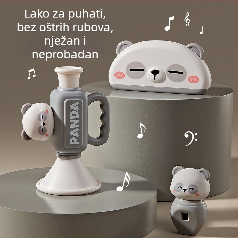 Dječji glazbeni set s Panda harmonikom za vježbanje zvuka (Materijal: Plastika; Marka: Zhibei; Preporučena dob: 4–6 godina; 3C certifikacija: 2024152202054742; Pakiranje: Šarena kutija)