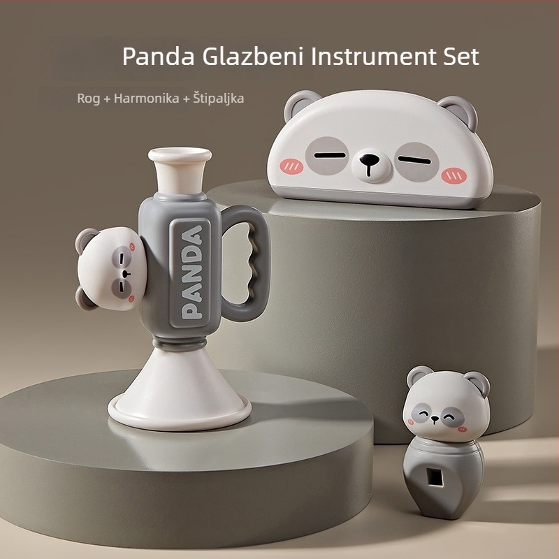 Dječji glazbeni set s Panda harmonikom za vježbanje zvuka (Materijal: Plastika; Marka: Zhibei; Preporučena dob: 4–6 godina; 3C certifikacija: 2024152202054742; Pakiranje: Šarena kutija)