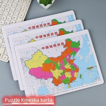 Puzzle karta svijeta – edukativna, ravna slagalica za slaganje, za uzrast 7–14 godina, početna razina
