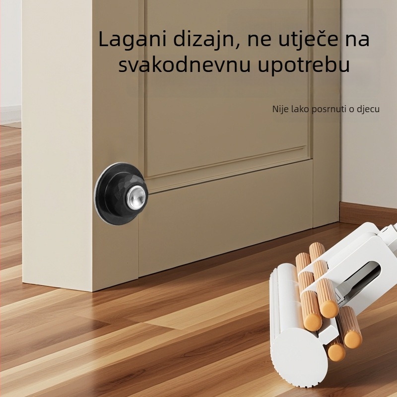 Kratki zidni držač vrata 808 — nehrđajući čelik + ABS, elektroplaki završetak, model 808, zidna montaža