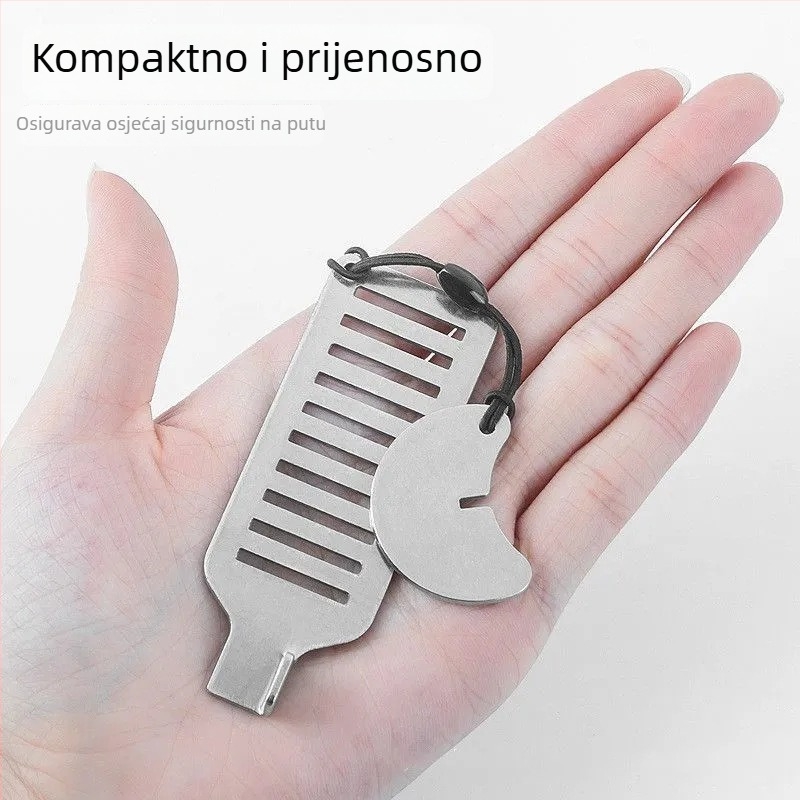 Protukrađni sigurnosni stopper za vrata — za žene koje žive same; prenosiv za putovanja; model L09, nehrđajući čelik; površinska obrada poliranje / galvanizacija; montaža Ct-03 s lancem; konstrukcija duga zid; ručno upravljanje