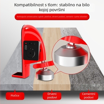 Vrata stopper LP01 - Metalni, gornja montaža, ručna instalacija, prijenosno, 5V, za dom, putovanja i hotele