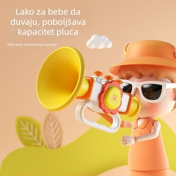 Dječja glazbena igračka truba s zviždaljkama i usnom harmonikom, na narukvici, od plastike, za uzrast 7–14 godina, potiče emocionalni i kognitivni razvoj, senzornu igru i interakciju roditelj-dijete