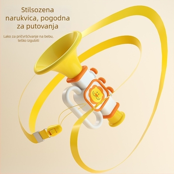 Dječja glazbena igračka truba s zviždaljkama i usnom harmonikom, na narukvici, od plastike, za uzrast 7–14 godina, potiče emocionalni i kognitivni razvoj, senzornu igru i interakciju roditelj-dijete