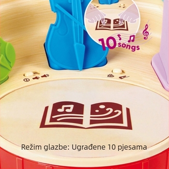 Drveni set zapadnih perkusija za djecu – orkestralni dirigent, glazbena igračka za rano obrazovanje (Materijal: drvo; Kategorija: zapadne udarne instrumenti; Dob: 4–6 godina; Razvoj: ruka i mozak)
