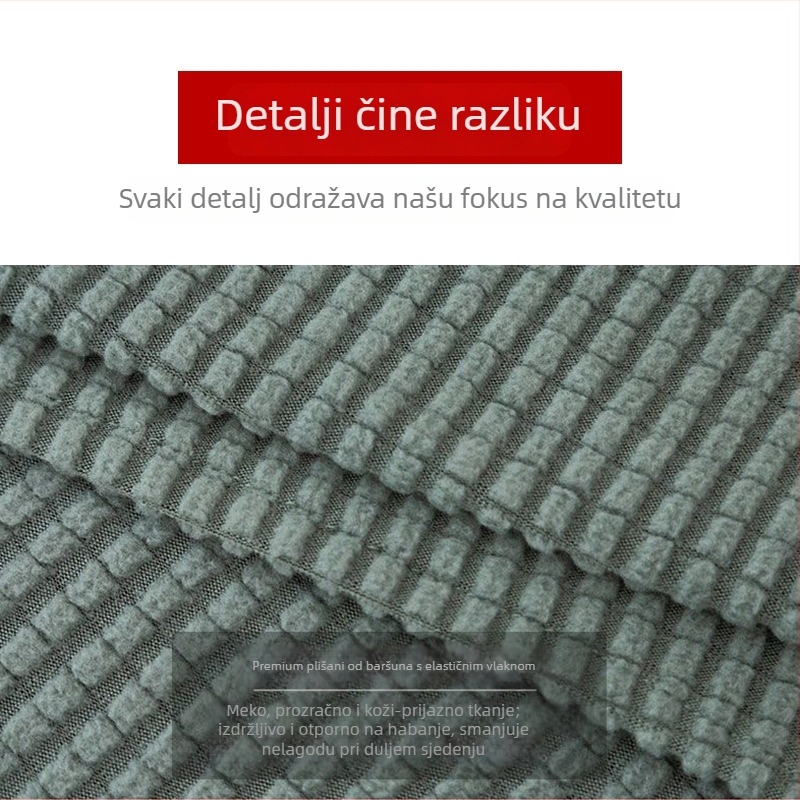 Navlaka za stolac za blagovaonu od flanelnog materijala - elastična, protuklizna, otporna na habanje, otporna na prašinu; moderni minimalistički dizajn; kvadratni oblik