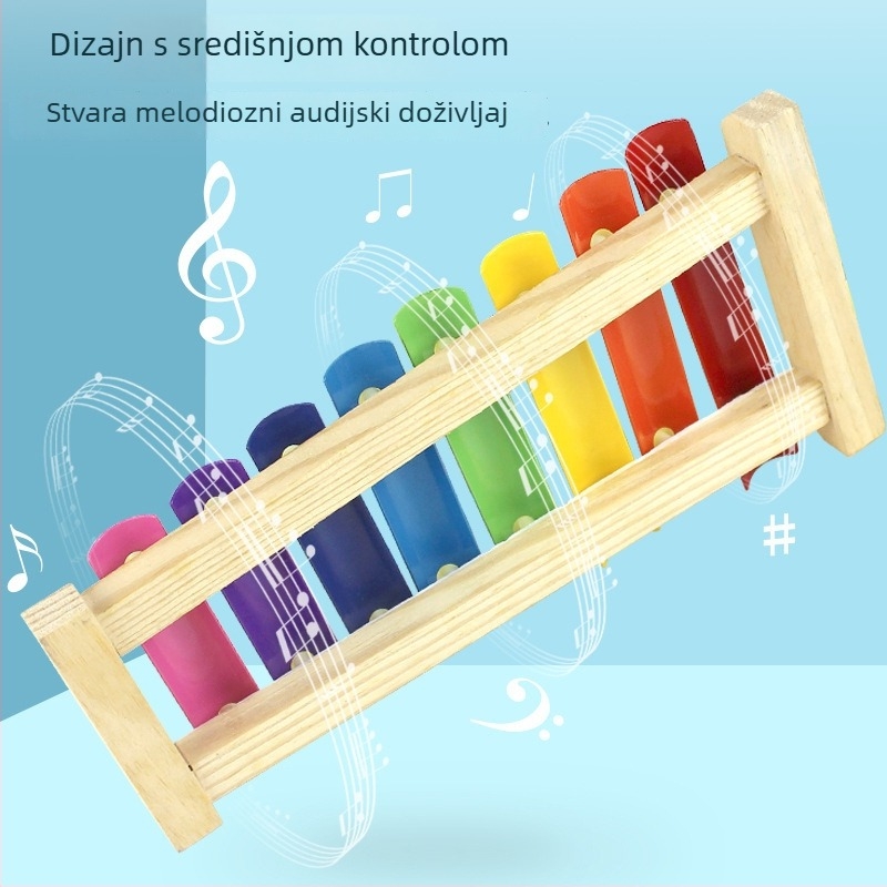 Drveni dječji xylofon MY – zapadni udarni instrument za dojenčad (0–3 godine) s treninzima koordinacije ruka-oko, kognitivni razvoj, hvatanje (Materijal: drvo; Brend: MY; Kategorija: zapadni udarni instrumenti; Dob: 0–3 godine)