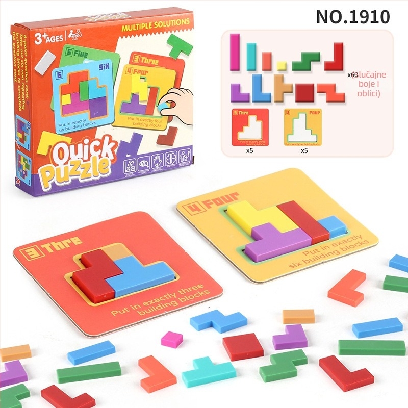 Tetris puzzle blokovi, interaktivno za djecu i roditelje, edukativna igra (ABS materijal, za djecu 4-6 godina, OEM logotip dostupan)