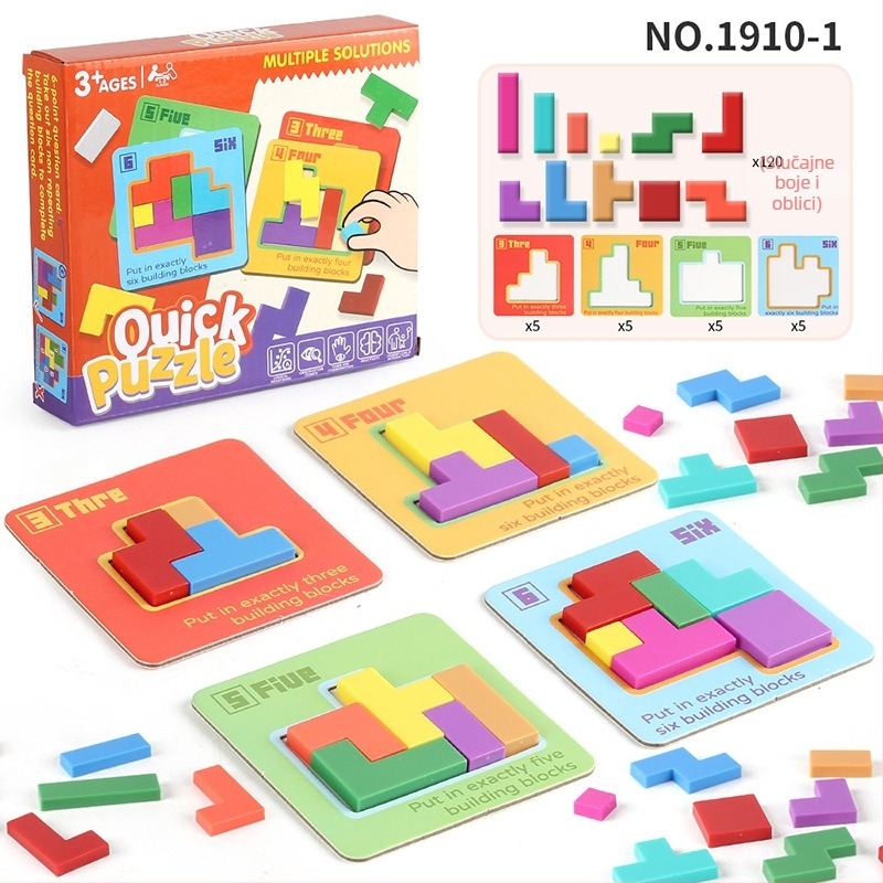 Tetris puzzle blokovi, interaktivno za djecu i roditelje, edukativna igra (ABS materijal, za djecu 4-6 godina, OEM logotip dostupan)